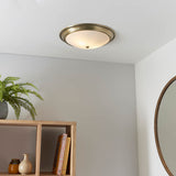 2 Light Flush in Antique Brass (0711ATL91121)