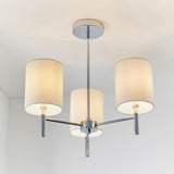 3 Light Semi Flush in Chrome with White Shades (0711BRIO3CH)