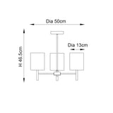 3 Light Semi Flush in Chrome with White Shades (0711BRIO3CH)