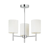 3 Light Semi Flush in Chrome with White Shades (0711BRIO3CH)