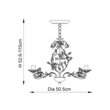 5 Light Chandelier in Cream with Brushed Gold effect (0711LUL5CR)