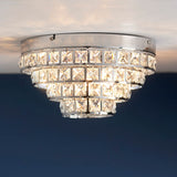 4 Light Chrome Plated Flush with Clear Faceted Crystals (0711MOT4CH)
