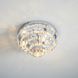 4 Light Chrome Plated Flush with Clear Faceted Crystals (0711MOT4CH)
