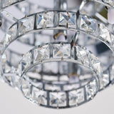 4 Light Chrome Plated Flush with Clear Faceted Crystals (0711MOT4CH)