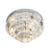 4 Light Chrome Plated Flush with Clear Faceted Crystals (0711MOT4CH)