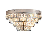 4 Light Chrome Plated Flush with Clear Faceted Crystals (0711MOT4CH)