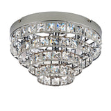 4 Light Chrome Plated Flush with Clear Faceted Crystals (0711MOT4CH)