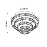 4 Light Chrome Plated Flush with Clear Faceted Crystals (0711MOT4CH)