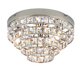 4 Light Chrome Plated Flush with Clear Faceted Crystals (0711MOT4CH)