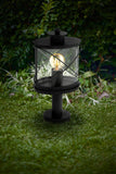 1 Light Outdoor IP44 Black Pedestal with Acrylic Transparent Shade (0794HIL94864))