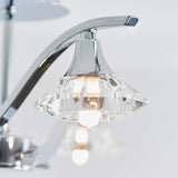 3 Light Semi Flush in Chrome Plate and Clear Crystal (0711LAN3CH)