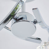 3 Light Semi Flush in Chrome Plate and Clear Crystal (0711LAN3CH)