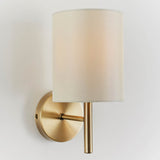 1 Light Wall Light in Antique Brass with Cream Shade (0711BRIO1WBAB)