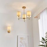 1 Light Wall Light in Antique Brass with Cream Shade (0711BRIO1WBAB)