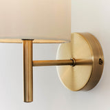 1 Light Wall Light in Antique Brass with Cream Shade (0711BRIO1WBAB)
