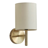 1 Light Wall Light in Antique Brass with Cream Shade (0711BRIO1WBAB)