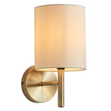 1 Light Wall Light in Antique Brass with Cream Shade (0711BRIO1WBAB)