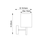 1 Light Wall Light in Chrome with White Shade (0711BRIO1WBCH)