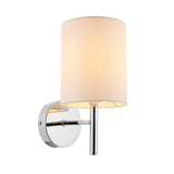 1 Light Wall Light in Chrome with White Shade (0711BRIO1WBCH)