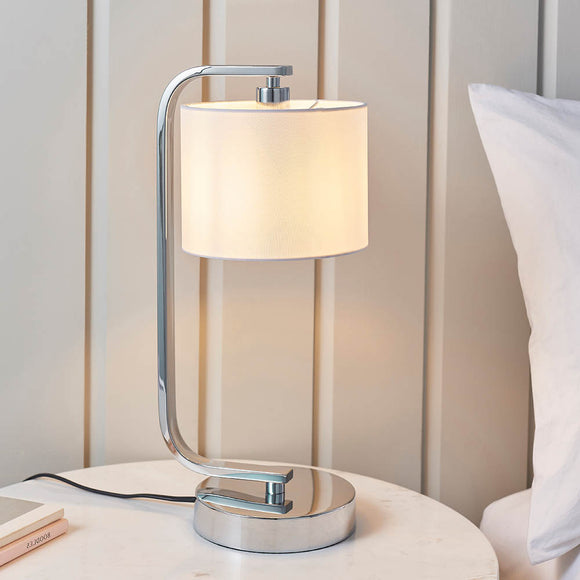 Touch Table Lamp - Polished Chrome with White Shade (0711CANTLCH)