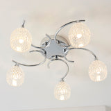 5 Light Semi Flush in Chrome with Glass Shades (0711BOY5CH)