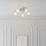 5 Light Semi Flush in Chrome with Glass Shades (0711BOY5CH)