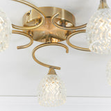 5 Light Semi Flush in Antique Brass with Glass Shades (0711BOY5AB)