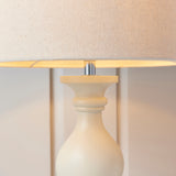 1 Light Wooden Table Lamp finished in Ivory with Linen Shade (0711MARTLIV)