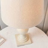 1 Light Wooden Table Lamp finished in Ivory with Linen Shade (0711MARTLIV)