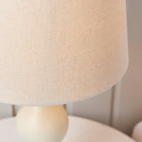 1 Light Wooden Table Lamp finished in Ivory with Linen Shade (0711MARTLIV)