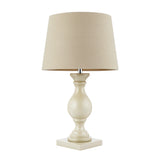 1 Light Wooden Table Lamp finished in Ivory with Linen Shade (0711MARTLIV)