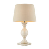 1 Light Wooden Table Lamp finished in Ivory with Linen Shade (0711MARTLIV)
