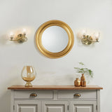 2 Light Wall Light in Antique Brass and Glass Shades (Left) (0711BOY2WBABL)