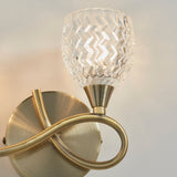 2 Light Wall Light in Antique Brass and Glass Shades (Left) (0711BOY2WBABL)