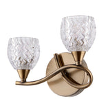 2 Light Wall Light in Antique Brass and Glass Shades (Left) (0711BOY2WBABL)