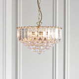 3 Light Pendant finished in Brass with clear acrylic detailing (0711FAR14BP)