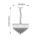 3 Light Pendant finished in Chrome with clear acrylic detailing (0711FAR14CH)