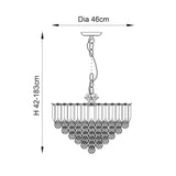 6 Light Pendant finished in Chrome with clear acrylic detailing (0711FAR18CH)