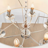 6 Light Pendant - Bright Nickel with Vintage White Shade (0711NIX60179)