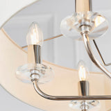 6 Light Pendant - Bright Nickel with Vintage White Shade (0711NIX60179)