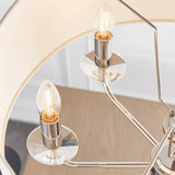 6 Light Pendant - Bright Nickel with Vintage White Shade (0711NIX60179)