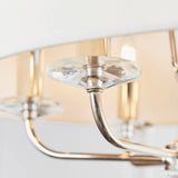 6 Light Pendant - Bright Nickel with Vintage White Shade (0711NIX60179)