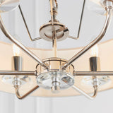 6 Light Pendant - Bright Nickel with Vintage White Shade (0711NIX60179)