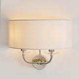 2 Light Wall Lamp - Bright Nickel with Vintage White Shade (0711NIX60180)