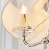2 Light Wall Lamp - Bright Nickel with Vintage White Shade (0711NIX60180)