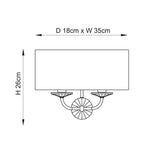 2 Light Wall Lamp - Bright Nickel with Vintage White Shade (0711NIX60180)