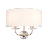 2 Light Wall Lamp - Bright Nickel with Vintage White Shade (0711NIX60180)