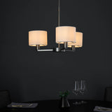 3 Light Pendant in Matt Nickel with White Vintage Shade (0711DAL60256)