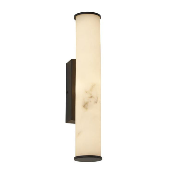 Bathroom 35cm Tall LED Wall Light Cylindrical Matt Black Marble effect (0483OPA1BK)