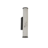 Bathroom 35cm Tall LED Wall Light Cylindrical Matt Black Marble effect (0483OPA1BK)